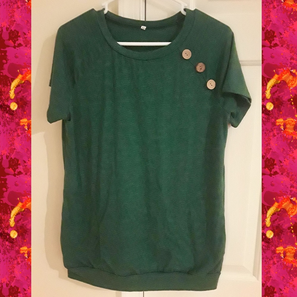 Short Sleeve Green Pocket Shirt